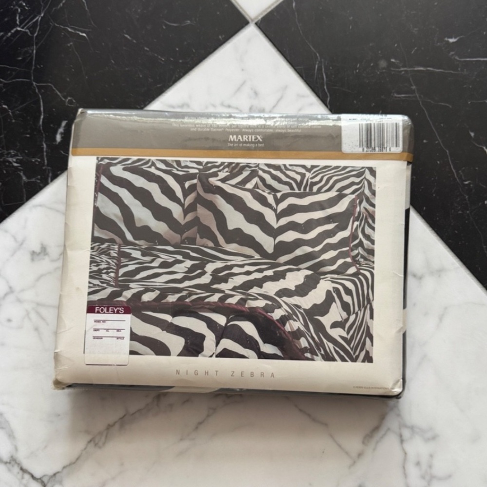 Martex Night Zebra Vintage Perry Ellis KING Flat Sheet NOS NWT LAST ONE! - Picture 6 of 6